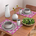 Wispy Leaves Contemporary Pattern in Deep Thulian Pink Placemat Gallery Image 2