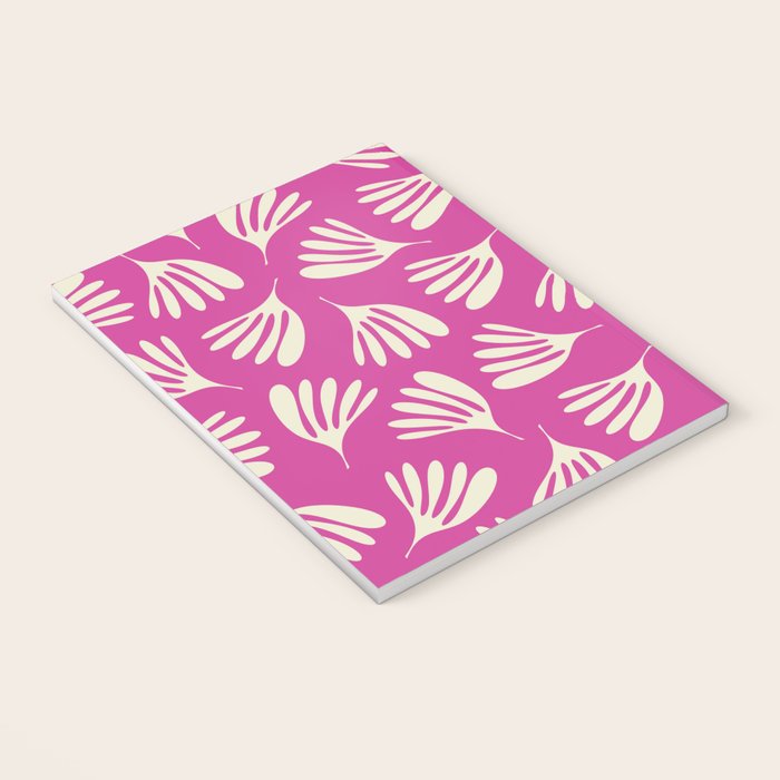 Wispy Leaves Contemporary Pattern in Deep Thulian Pink Notebook Gallery Image 3