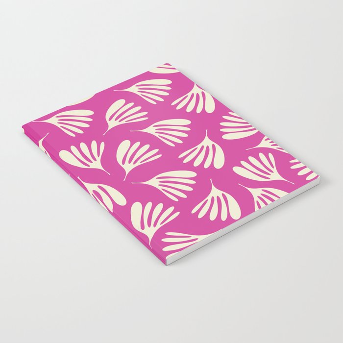 Wispy Leaves Contemporary Pattern in Deep Thulian Pink Notebook Gallery Image 1