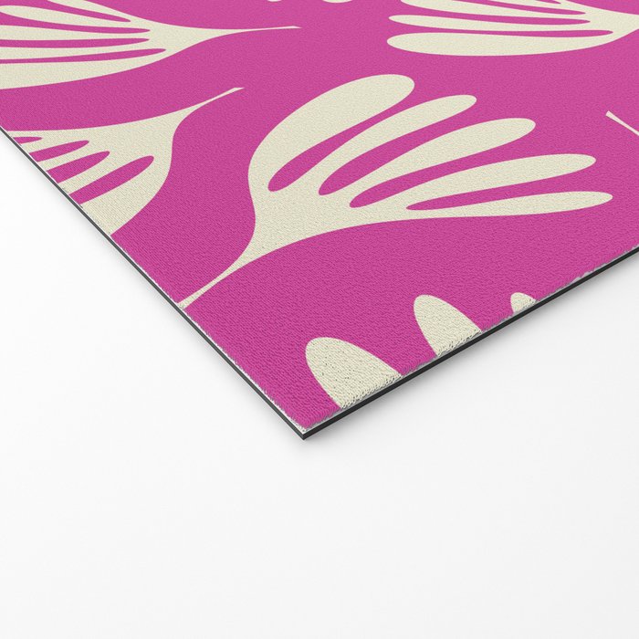 Wispy Leaves Contemporary Pattern in Deep Thulian Pink Welcome Mat Gallery Image 2