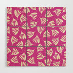 Wispy Leaves Contemporary Pattern in Deep Thulian Pink Wood Wall Art Gallery Image 1