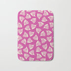 Wispy Leaves Contemporary Pattern in Deep Thulian Pink Bath Mat Gallery Image 1