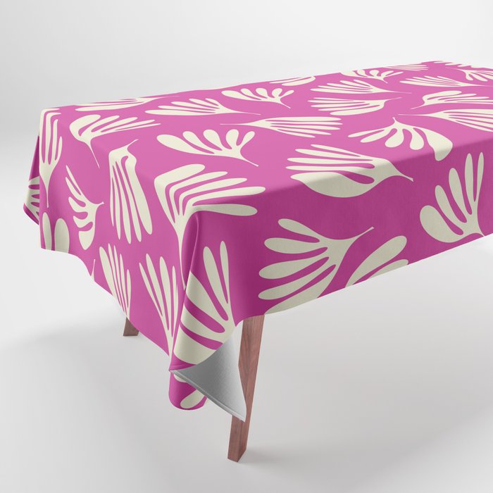 Wispy Leaves Contemporary Pattern in Deep Thulian Pink Tablecloth Gallery Image 1