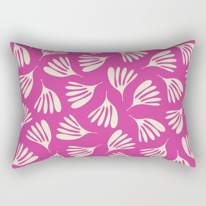 Wispy Leaves Contemporary Pattern in Deep Thulian Pink Rectangular Pillow Gallery Image 2