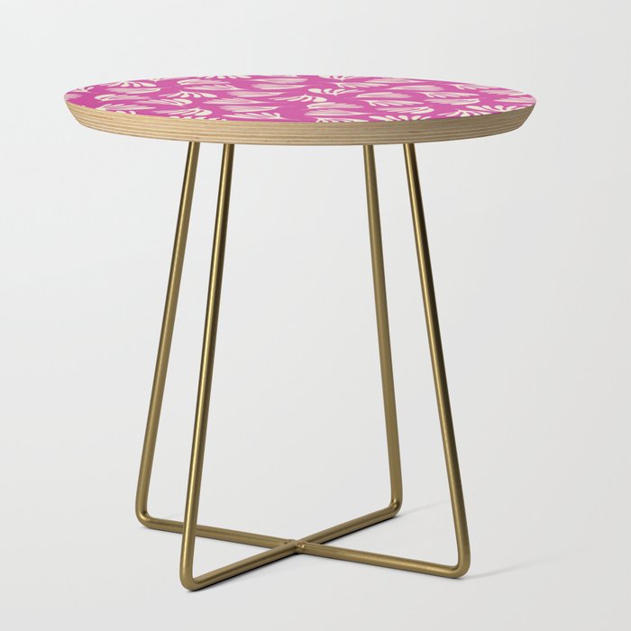 Wispy Leaves Contemporary Pattern in Deep Thulian Pink Side Table Gallery Image 1
