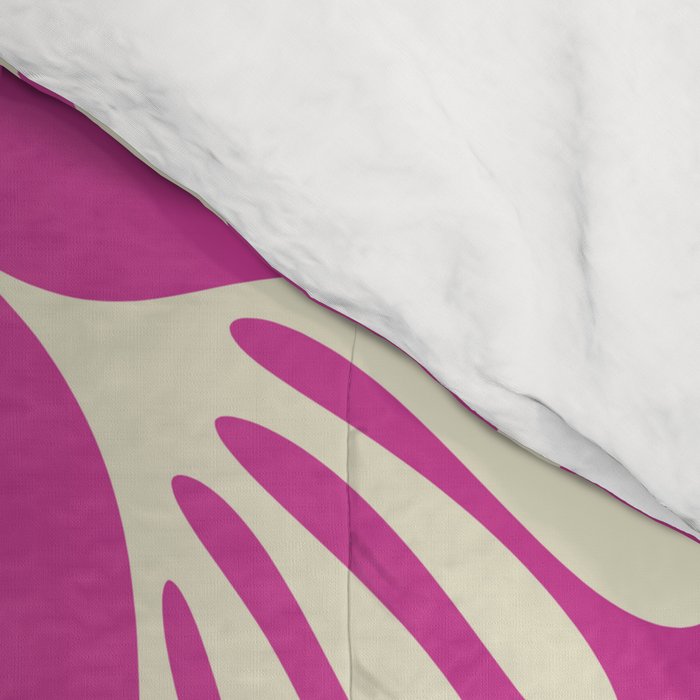 Wispy Leaves Contemporary Pattern in Deep Thulian Pink Comforter Gallery Image 4