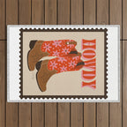 Howdy Cowgirl - Coral & Pink Outdoor Rug Gallery Image 1