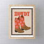 Howdy Cowgirl - Coral & Pink Mini Art Print Gallery Image 1