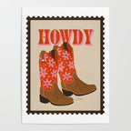 Howdy Cowgirl - Coral & Pink Poster Gallery Image 4