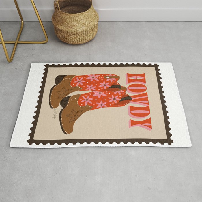 Howdy Cowgirl - Coral & Pink Rug Gallery Image 1
