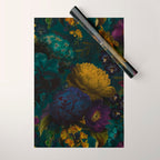 Before Midnight Blue Hour Vintage Flowers Garden Wrapping Paper Gallery Image 1