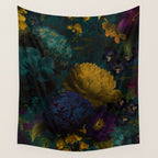 Before Midnight Blue Hour Vintage Flowers Garden Wall Tapestry Gallery Image 4