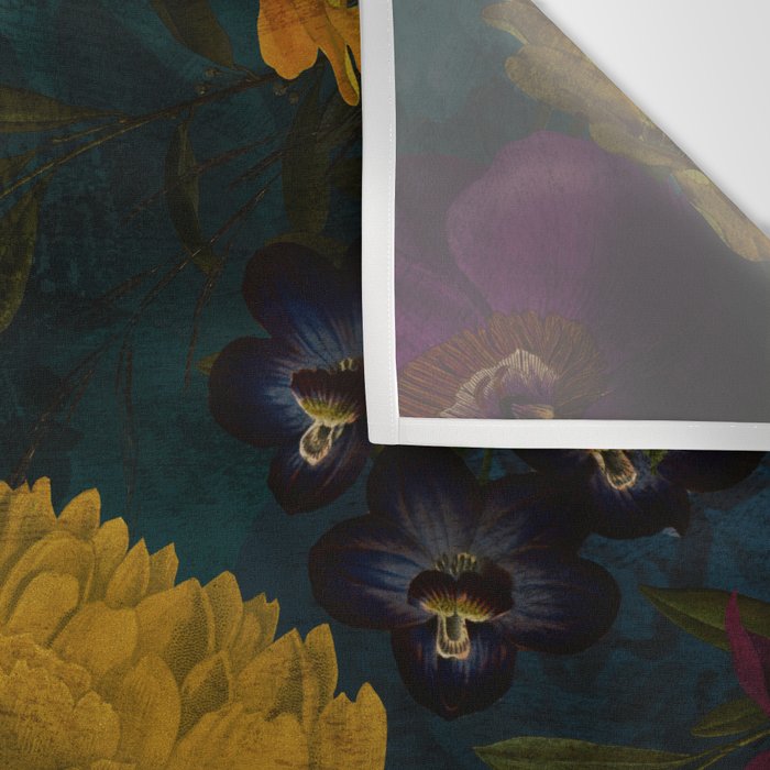 Before Midnight Blue Hour Vintage Flowers Garden Wall Tapestry Gallery Image 3
