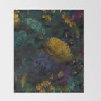 Before Midnight Blue Hour Vintage Flowers Garden Throw Blanket Gallery Image 2