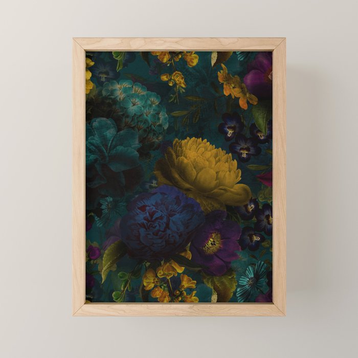 Before Midnight Blue Hour Vintage Flowers Garden Mini Art Print Gallery Image 1