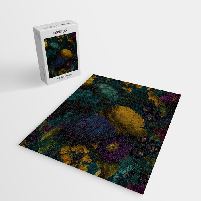 Before Midnight Blue Hour Vintage Flowers Garden Jigsaw Puzzle Gallery Image 2
