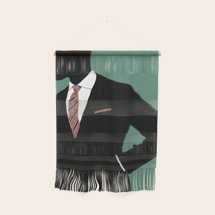 Man in Suit with Red Tie - Masculine Art Print  Wall Hanging Gallery Image 1