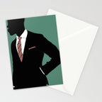 Man in Suit with Red Tie - Masculine Art Print  Stationery Card Gallery Image 2