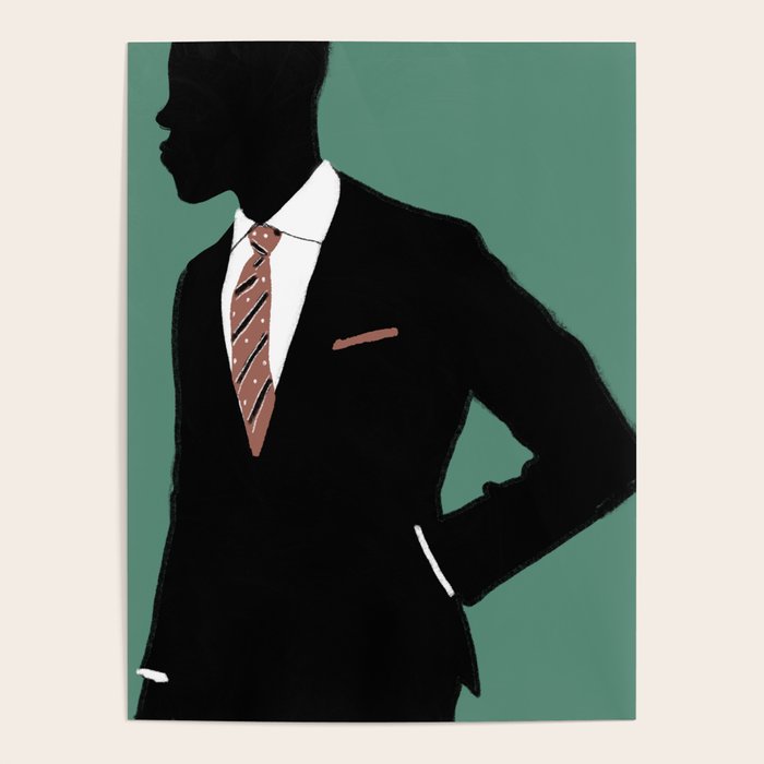 Man in Suit with Red Tie - Masculine Art Print  Poster Gallery Image 4