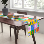 Colorful back to school mosaic pattern Table Runner Gallery Image 2