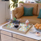 Colorful back to school mosaic pattern Serving Tray Gallery Image 2