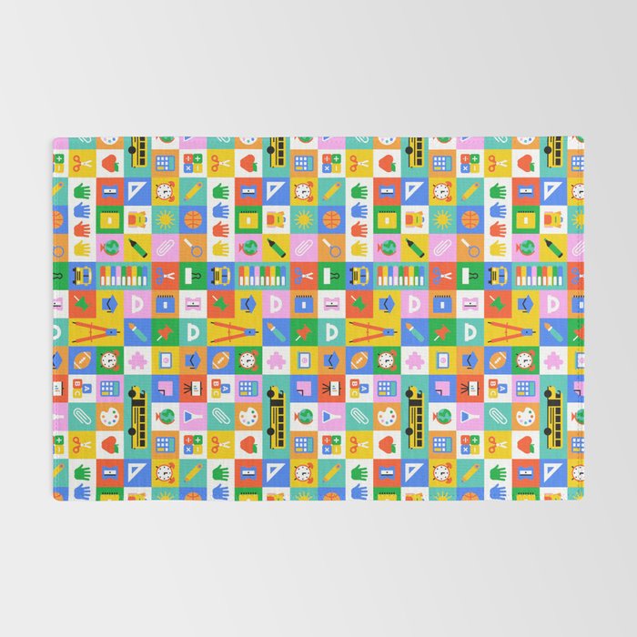 Colorful back to school mosaic pattern Rug Gallery Image 2