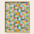 Colorful back to school mosaic pattern Serving Tray Gallery Image 1