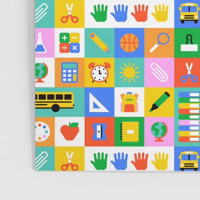 Colorful back to school mosaic pattern Poster Gallery Image 3