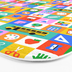 Colorful back to school mosaic pattern Bath Mat Gallery Image 3