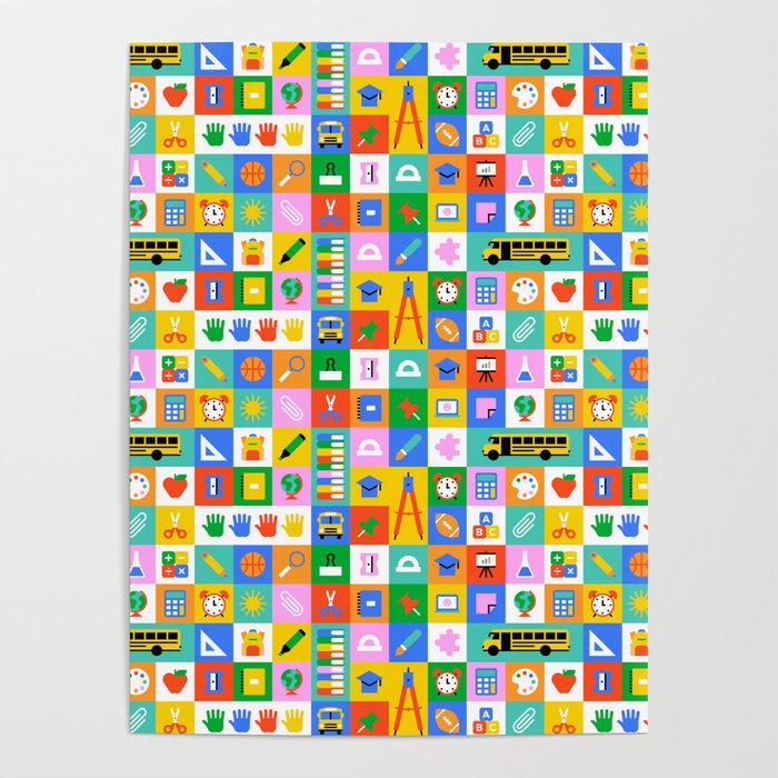 Colorful back to school mosaic pattern Poster Gallery Image 4