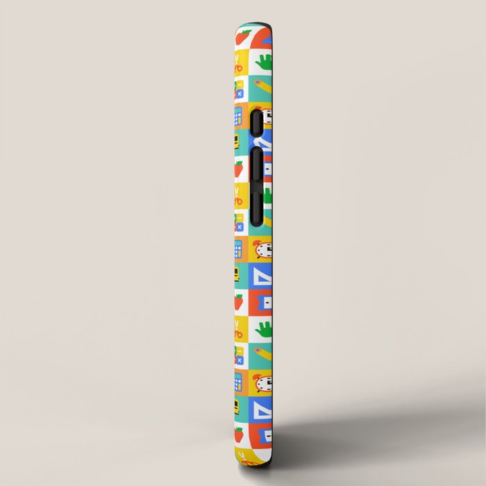 Colorful back to school mosaic pattern iPhone Case Gallery Image 2