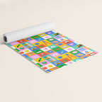 Colorful back to school mosaic pattern Yoga Mat Gallery Image 2