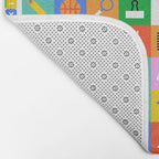 Colorful back to school mosaic pattern Bath Mat Gallery Image 2