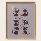 Cute Halloween Witch Cats and Pumpkins  Serving Tray Gallery Image 1