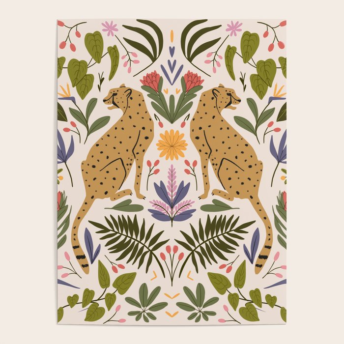 Modern colorful folk style cheetah print  Poster Gallery Image 4