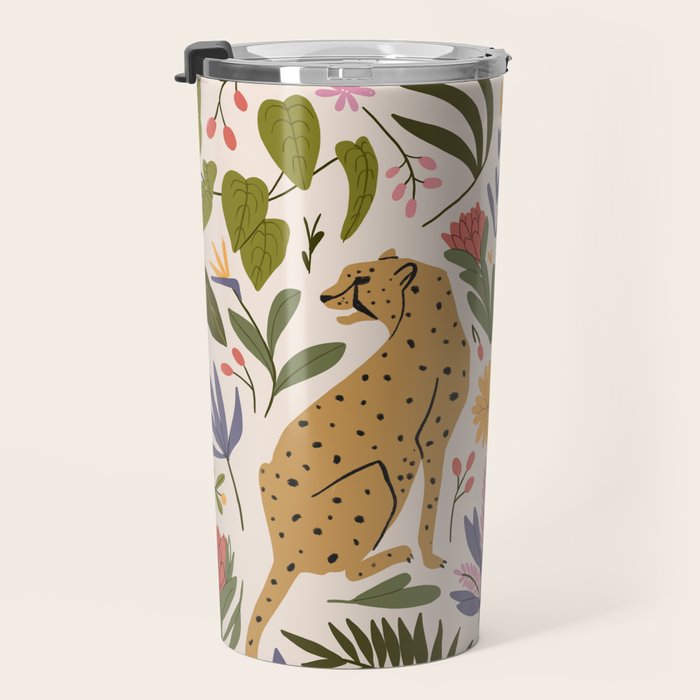 Modern colorful folk style cheetah print  Travel Mug Gallery Image 3