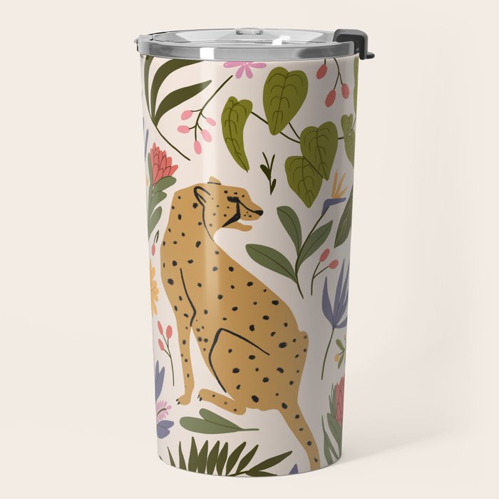 Modern colorful folk style cheetah print  Travel Mug Gallery Image 2