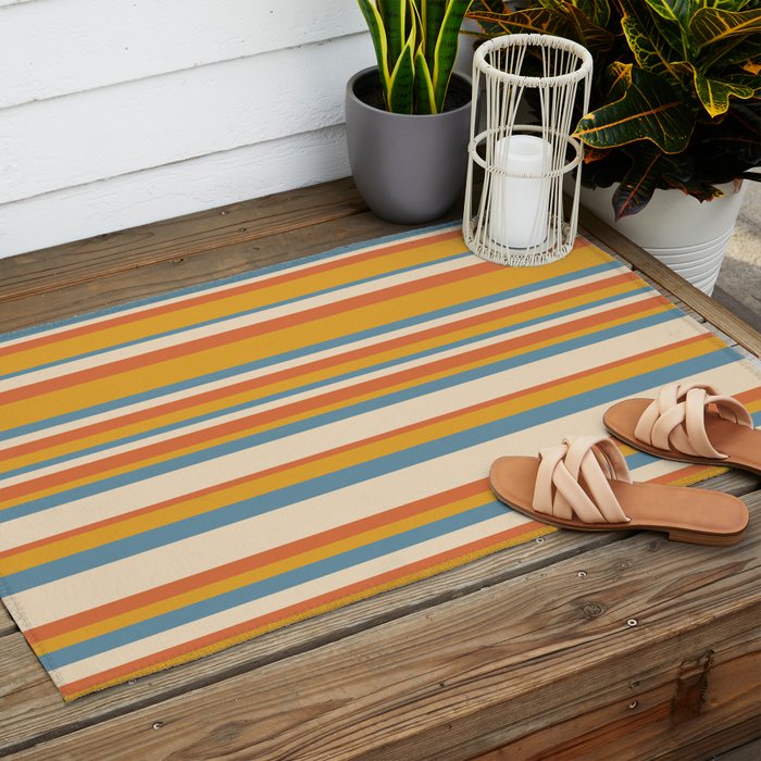 Classic Stripes XX - Retro Summer Outdoor Rug Gallery Image 2