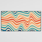 Retro 70s Color Palette | Optical Wave Illusion Desk Mat Gallery Image 3