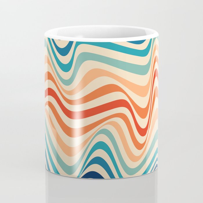 Retro 70s Color Palette | Optical Wave Illusion Coffee Mug Gallery Image 4