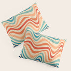 Retro 70s Color Palette | Optical Wave Illusion Pillow Sham Gallery Image 3