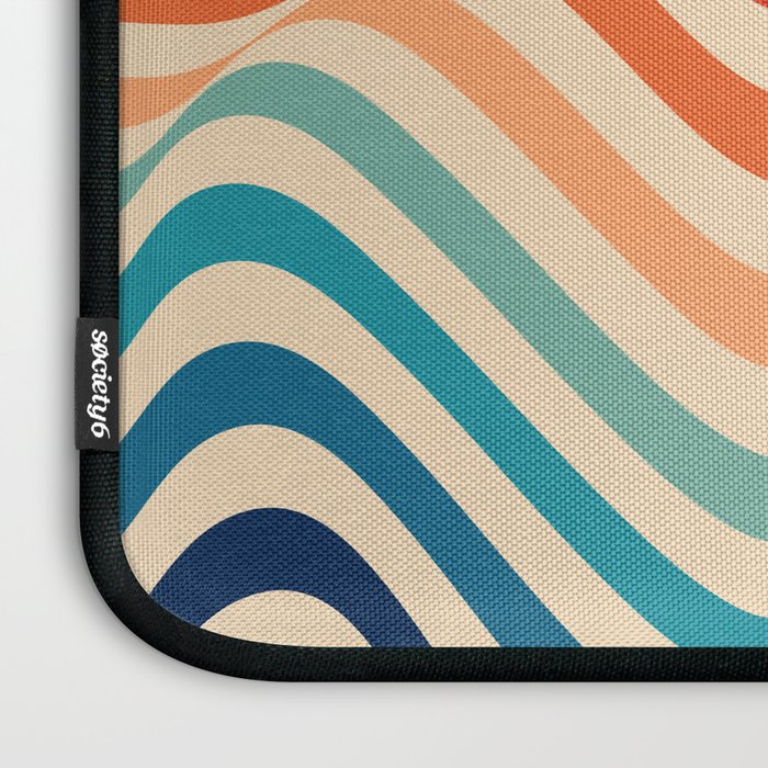 Retro 70s Color Palette | Optical Wave Illusion Laptop Sleeve Gallery Image 3