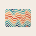 Retro 70s Color Palette | Optical Wave Illusion Bath Mat Gallery Image 1