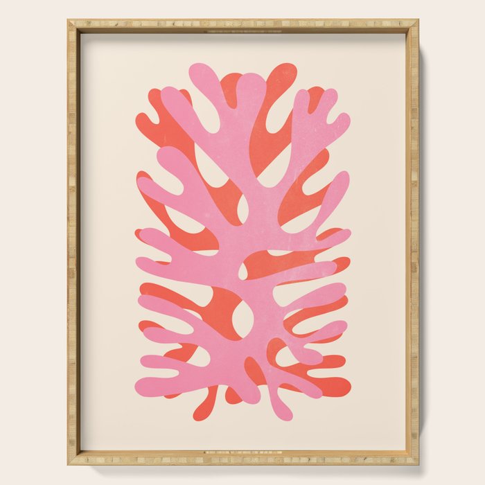 Sea Leaf: Matisse Collage Peach Edition Serving Tray Gallery Image 1