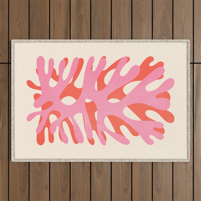 Sea Leaf: Matisse Collage Peach Edition Outdoor Rug Gallery Image 1