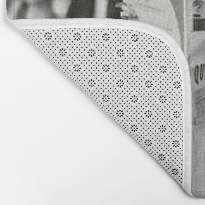 Roaring Twenties French Flapper Girl Reading Newspaper on the Street, Paris female portrait black and white photography - photographs Bath Mat Gallery Image 2