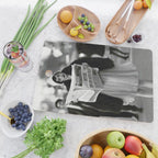 Roaring Twenties French Flapper Girl Reading Newspaper on the Street, Paris female portrait black and white photography - photographs Cutting Board Gallery Image 2