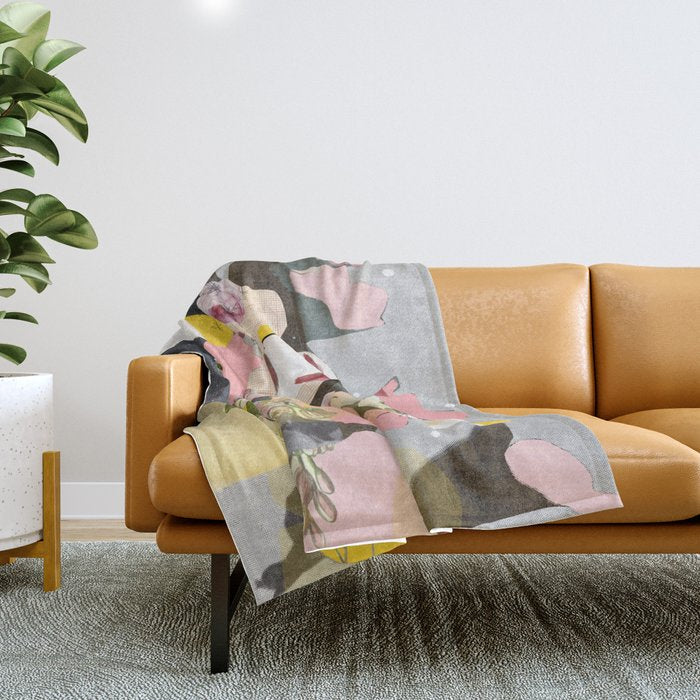 flowers still life · happy abstractation 6a Throw Blanket Gallery Image 1