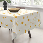 Moon Stars Pattern - Gold Tablecloth Gallery Image 3