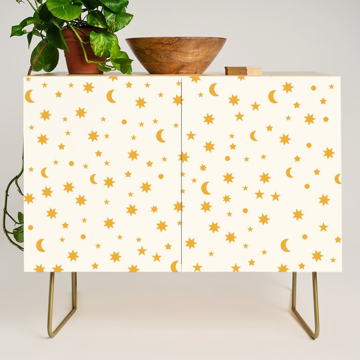 Moon Stars Pattern - Gold Credenza Gallery Image 1